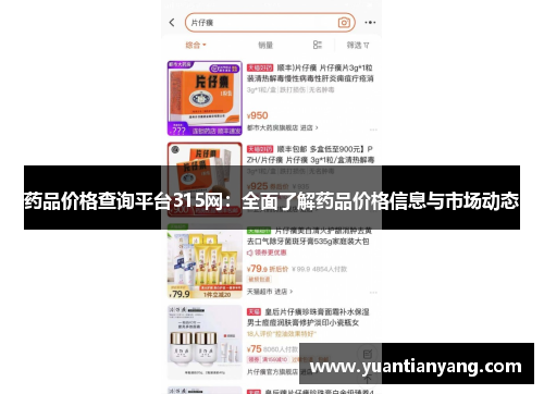 药品价格查询平台315网：全面了解药品价格信息与市场动态